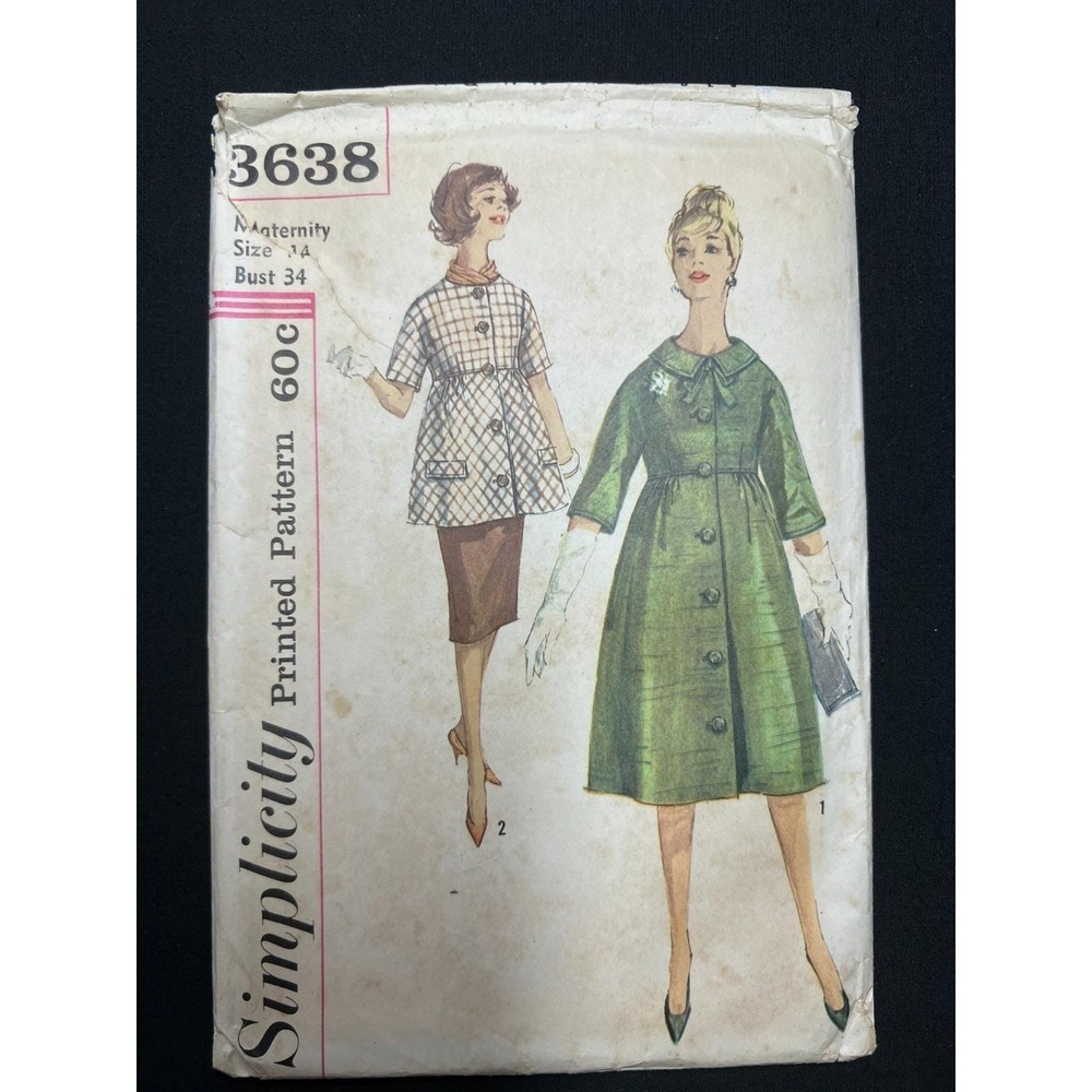 Rare‎ Simplicity Sewing Pattern 3638 Maternity Dress & Suit-Dress Size 14